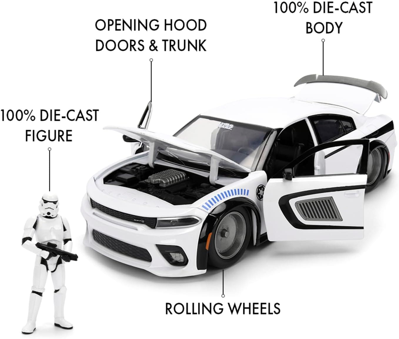 Diecast Modell Stormtrooper Dodge Charger SRT Hellcat - 1/24
