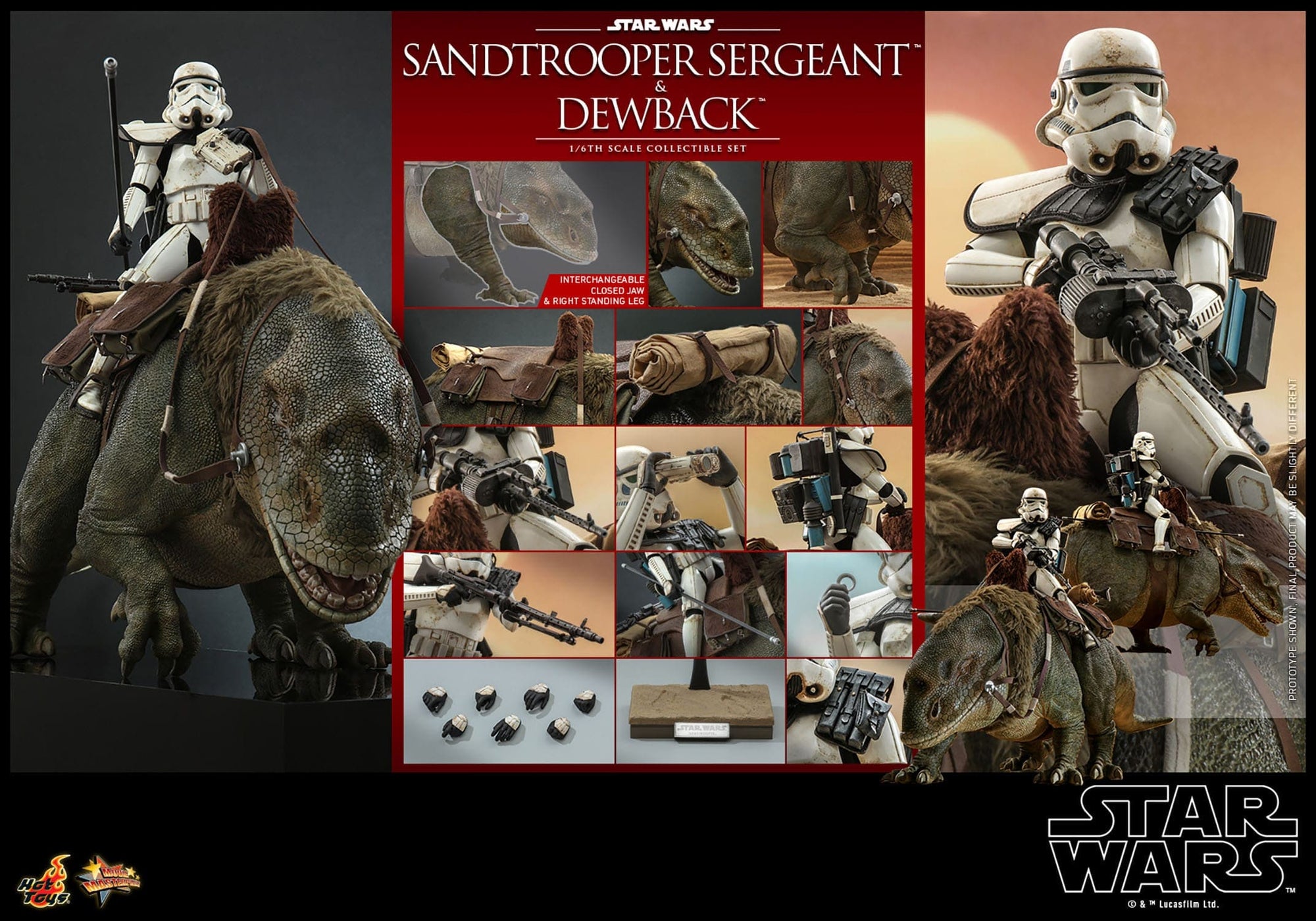 2er-Pack 1/6 Sandtrooper Sergeant & Dewback - Episode IV - Movie Masterpiece