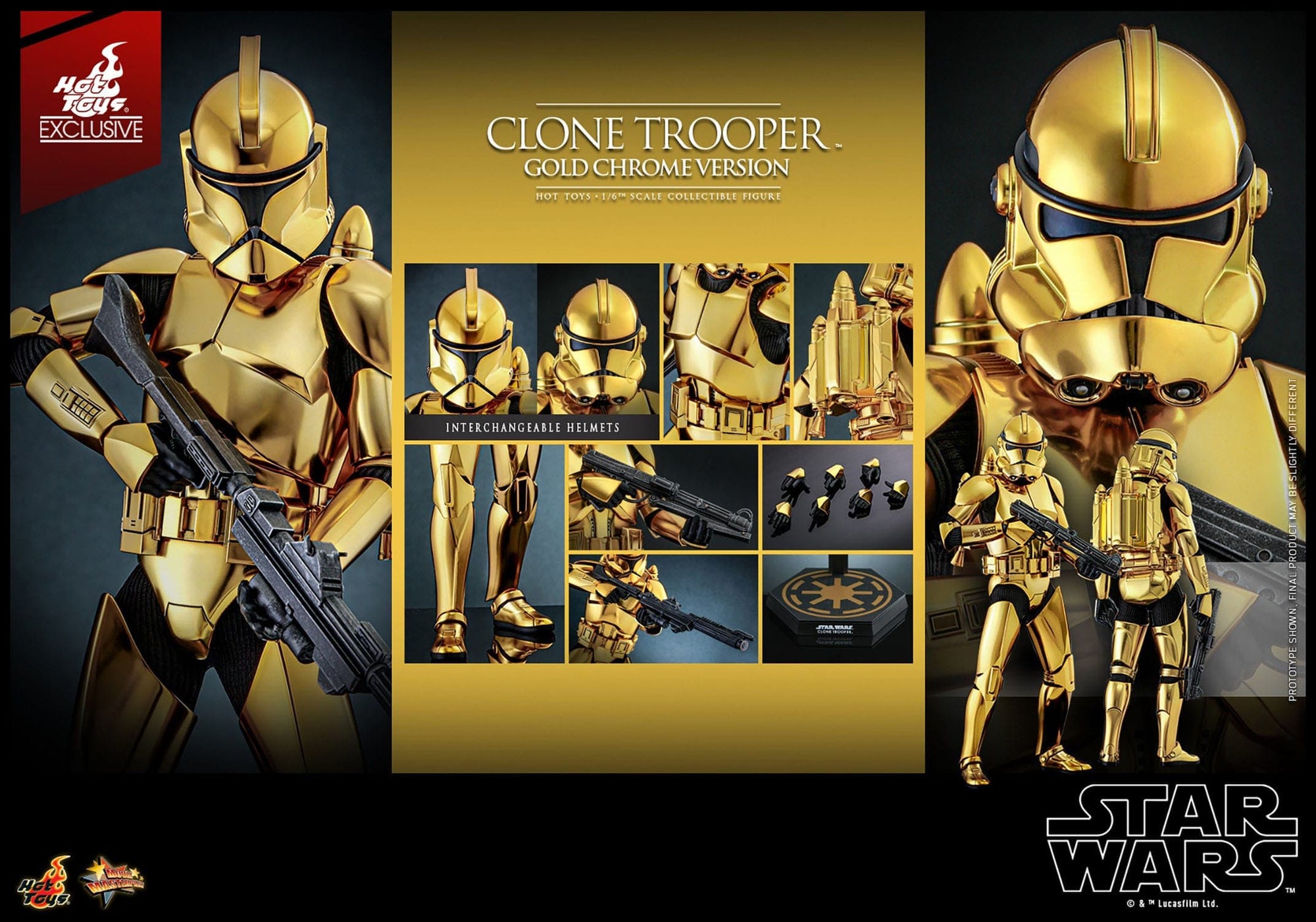 Clone Trooper (Gold Chrome Version) - Movie Masterpiece - HT Exclusive